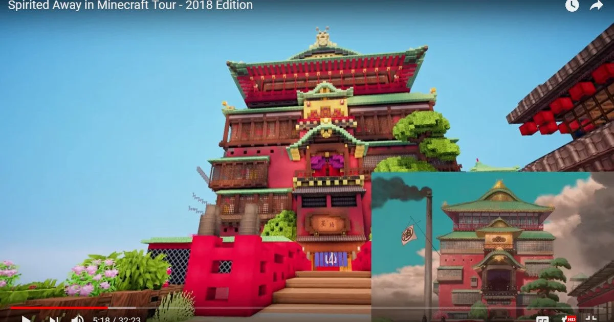 Minecraft builders create an amazingly detailed world of Spirited Away, give us a video tour