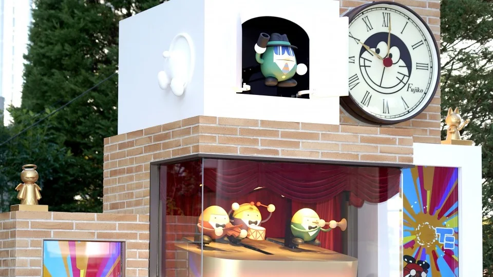 Doraemon clock unveiled at Tokyo bay area, celebrating 50th anniv.