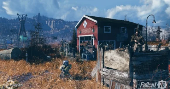 Japanese Network TV asks Twitter user's permission for "photo" of a trash home...from Fallout 76