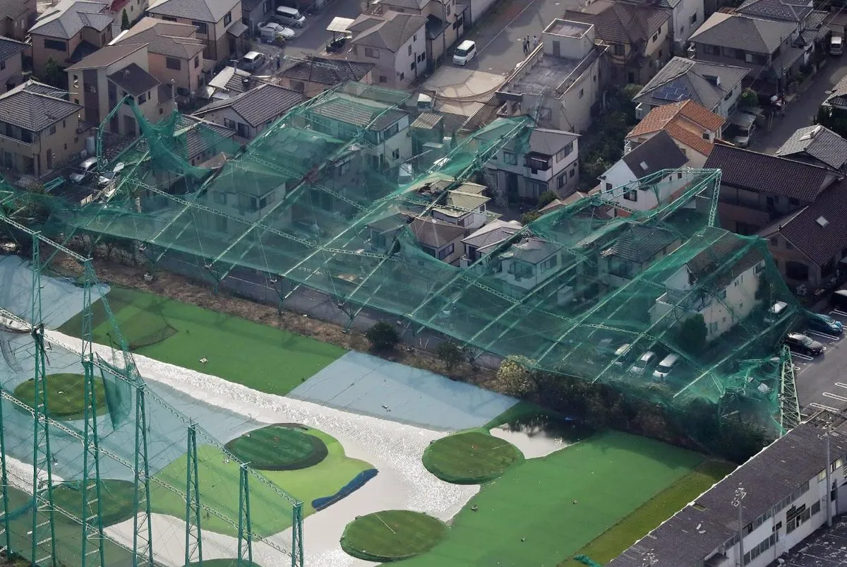 The debris-strewn aftermath of typhoon Faxai in Japan