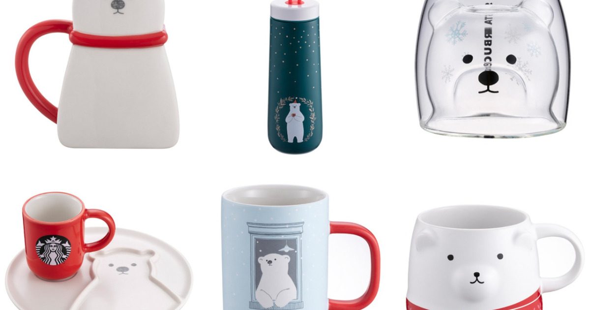 Starbucks releases limited-edition polar bear mugs, glasses, tumblers and plates in Taiwan