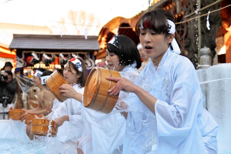 Annual cold-endurance festival held at Shinto shrines in Japan