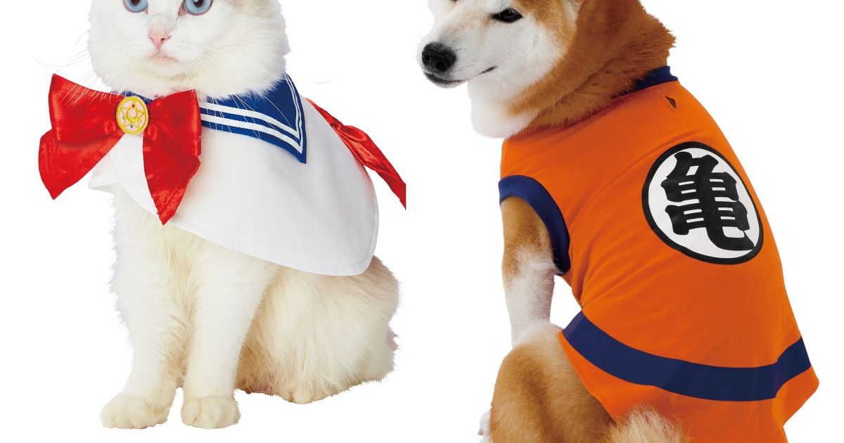 Official Sailor Moon and Dragon Ball cosplay outfits from Japan turn your pet into an anime hero