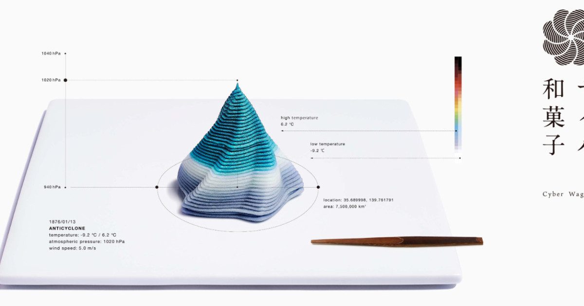 New limited-edition 3-D printed Japanese sweets designed with weather data now available in Tokyo